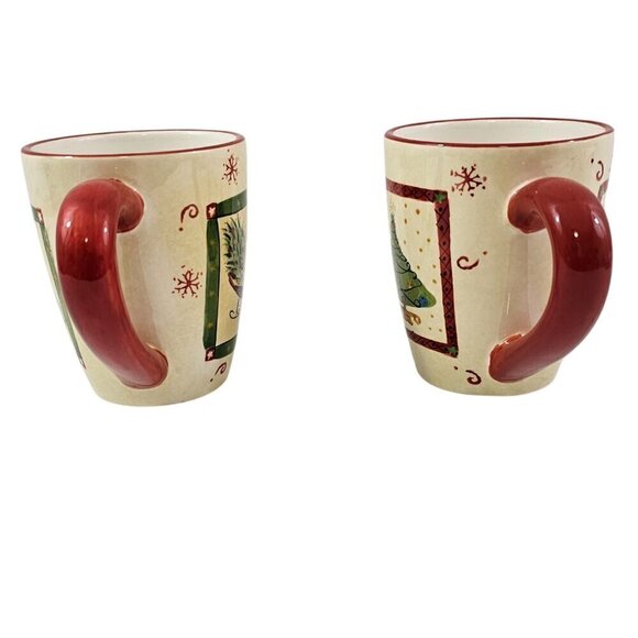 Sakura Table Gracey Knight Happy Holidays 14 Oz Christmas Mugs Cups – Set of 2 - Picture 5 of 16